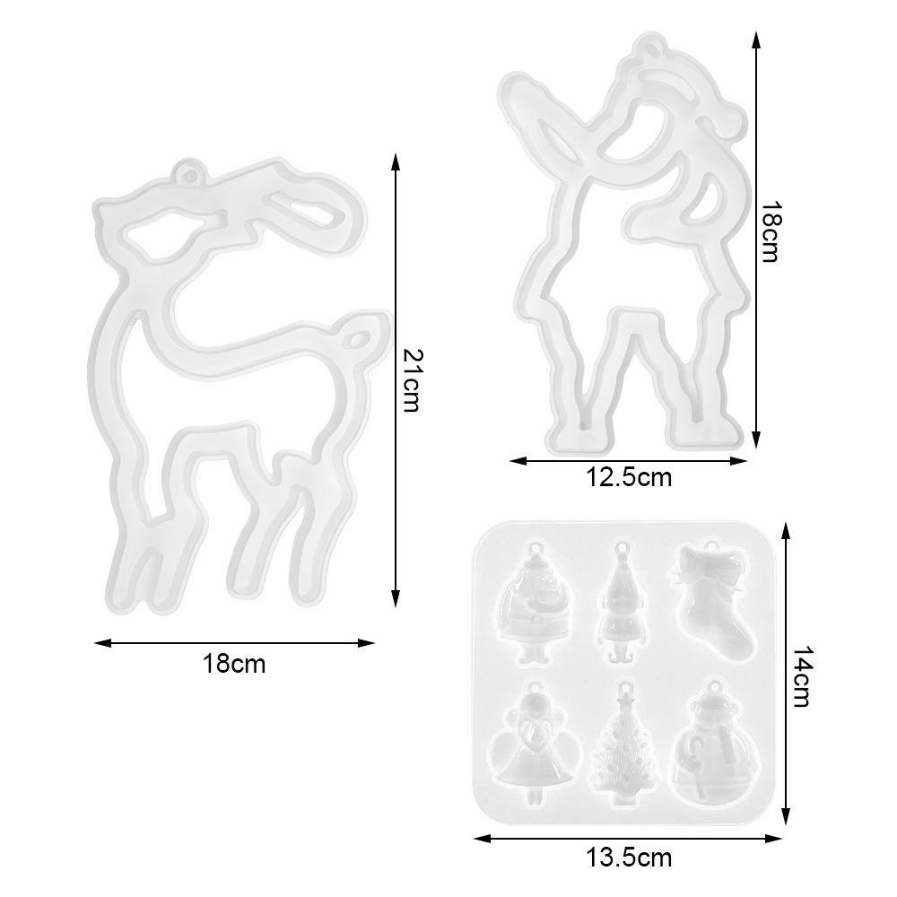 ZAIJIE24 Khuôn Silicone Làm Mặt Dây Chuyền Trang Trí Cây Thông Giáng Sinh DIY