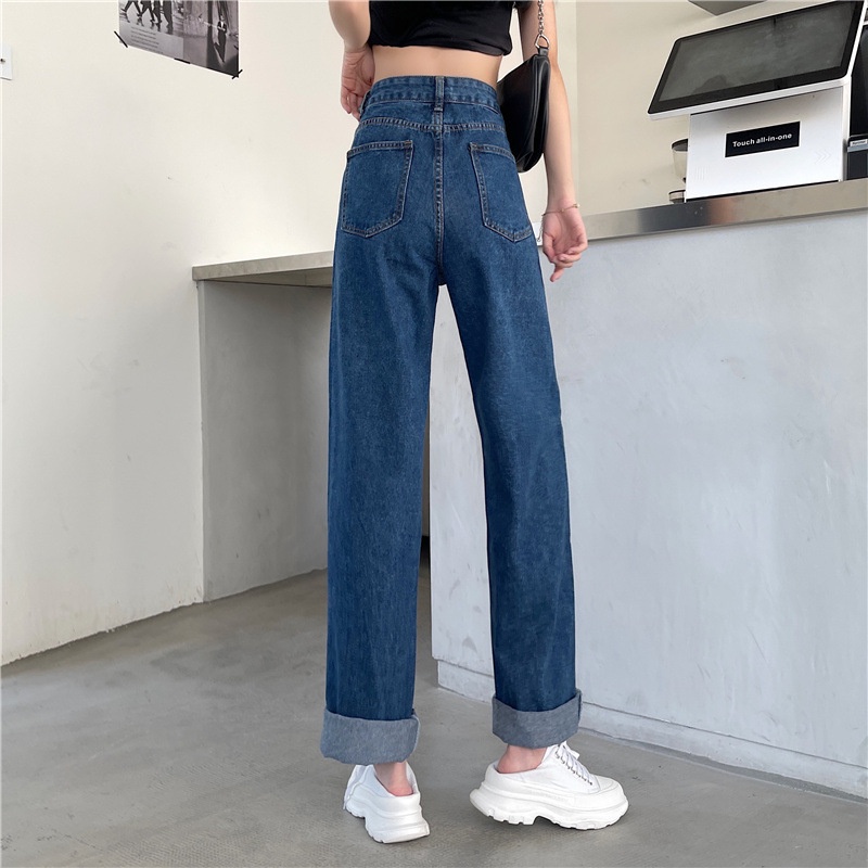 Quần jean IELGY mỏng phong cách Hàn Quốc cổ điển đa năng dành cho nữ