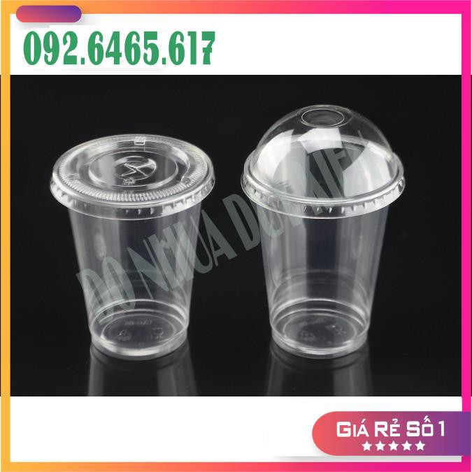 [NOWSHIP] 50 Cốc Nhựa PP 400ml - 500ml - 700ml Dùng 1 Lần Có Nắp Loại Đẹp - Đựng Đồ Uống - Có Thể Dùng Được Màng Ép Ly