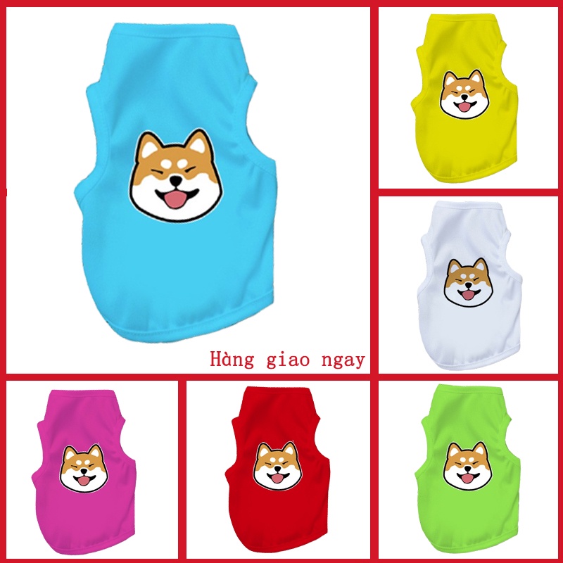 Áo Thun Sát Nách In Hình Chú Chó Shiba Inu Dễ Thương Thời Trang Mùa Hè Dành Cho Thú Cưng Chó Mèo