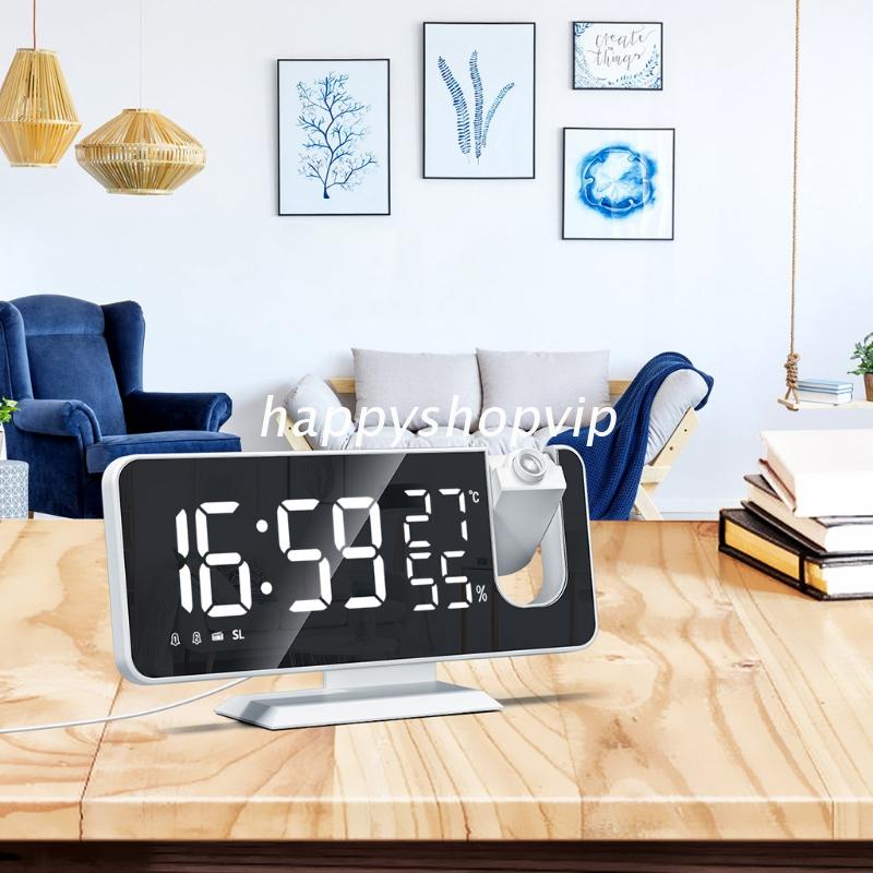 Đồng Hồ Báo Thức Kĩ Thuật Số Hsv Tích Hợp Máy Chiếu Hiển Thị Thời Gian / Nhiệt Độ / Độ Ẩm Có Đèn Led