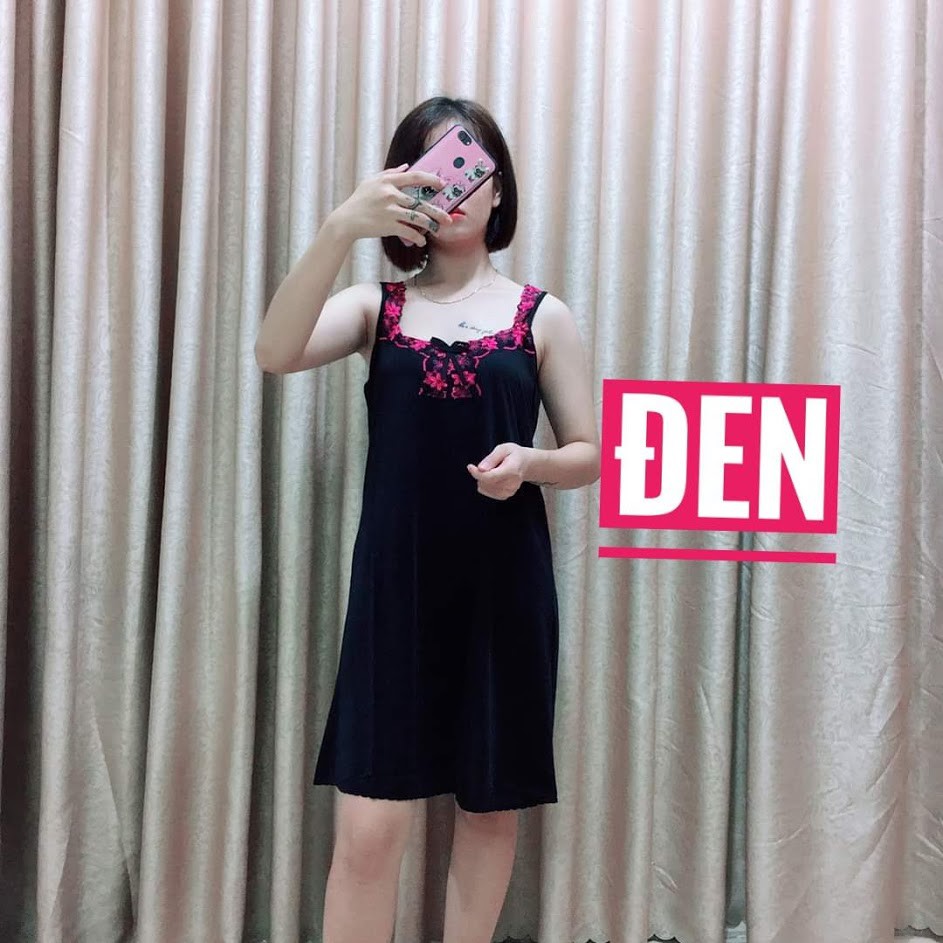 Đầm ngủ thun lạnh ren nơ Lê Giang Shop | BigBuy360 - bigbuy360.vn