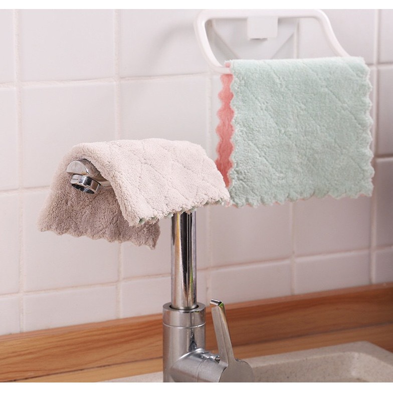 1 Khăn Lau Chén Dĩa Hai Lớp Chống Dính Dầu Cho Nhà Bếp