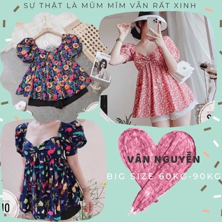 Set peplum big size hoa từ 60kg-90kg