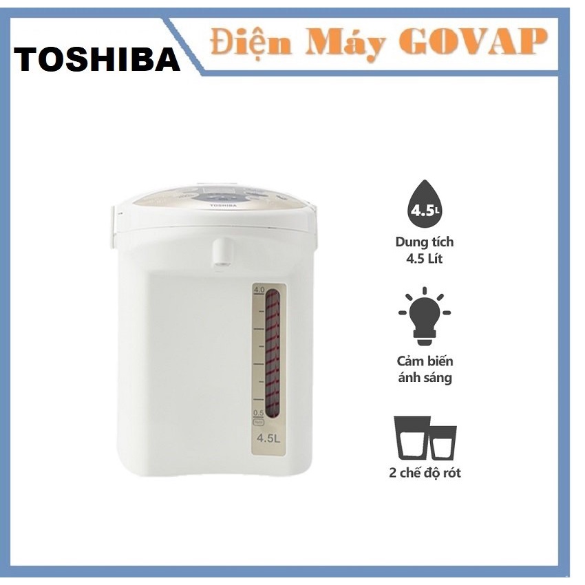 Bình Thủy Điện TOSHIBA PLK-45SF(WT)VN - 4.5L - Xuất Xứ Thái Lan - Chính Hãng, Bảo Hành 12 Tháng, Chất Lượng Nhật Bản