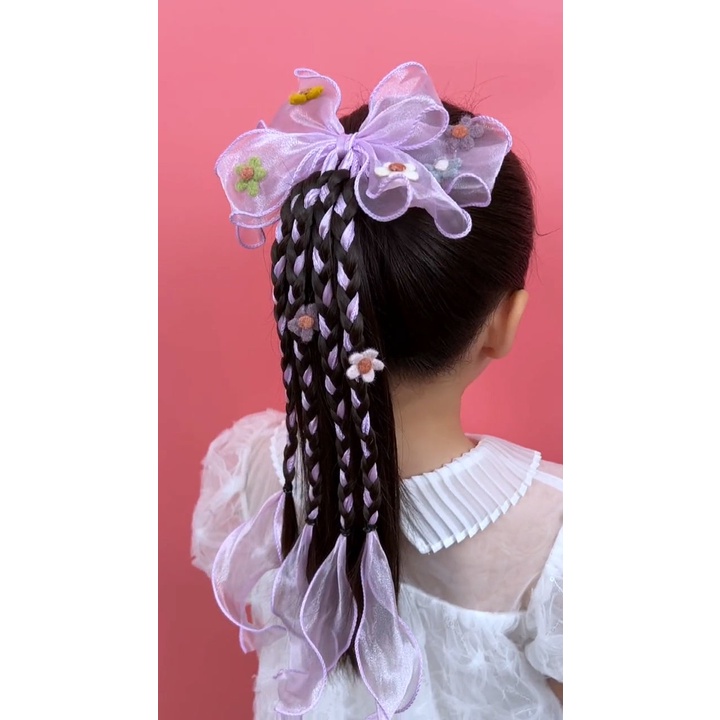 Kẹp Tóc Nơ Hoa Tuyết Cho Bé Gái