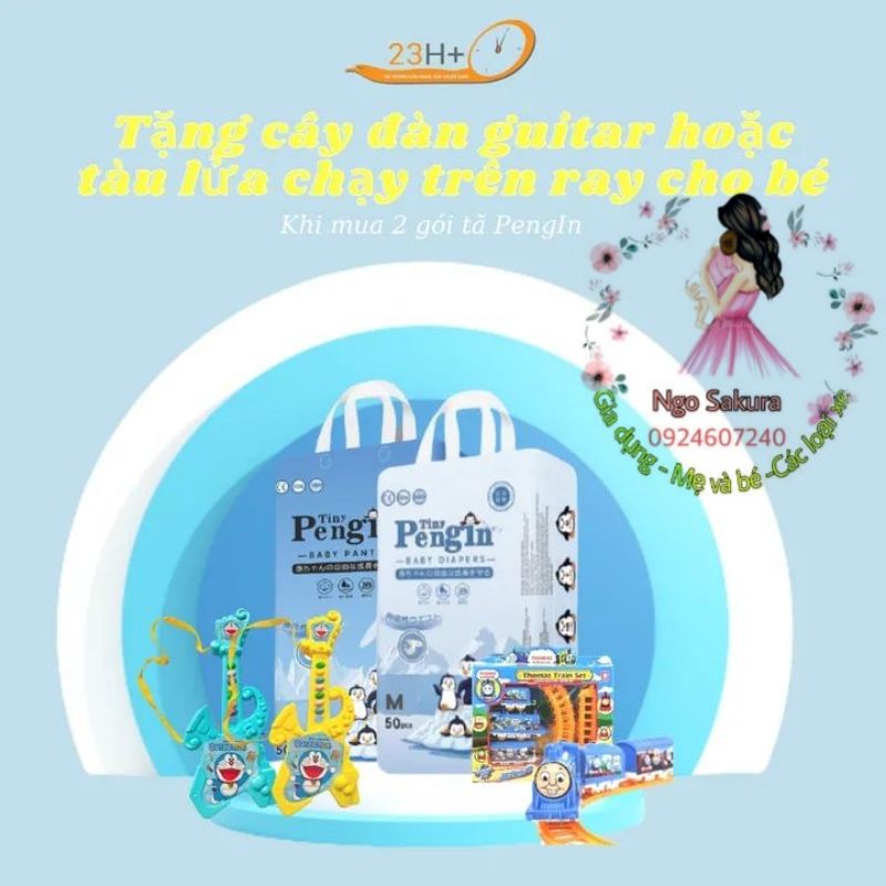 Bỉm tã quần tiny pengin siêu thấm hút bịch 50 miếng.Mua từ 1 bịch cũng có quà