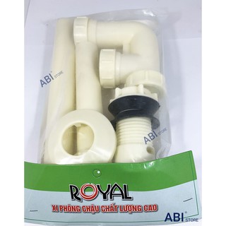 Xi Phông Chậu Rửa Mặt Royal, Xi Phông Thoát Nước Nhựa, Xả lật cho chậu lavabo có lỗ xả tràn