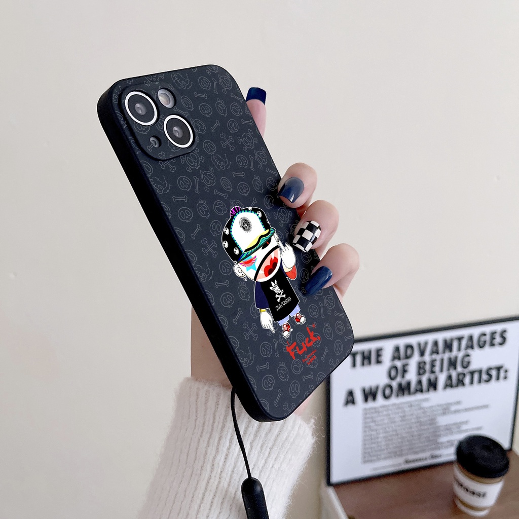 Ốp Điện Thoại Viền Dọc Kèm Dây Đeo Cho iPhone 11 12 13pro MAX 7plus 8plus XS MAX XR 6plus 7G 8G SE 11PRO