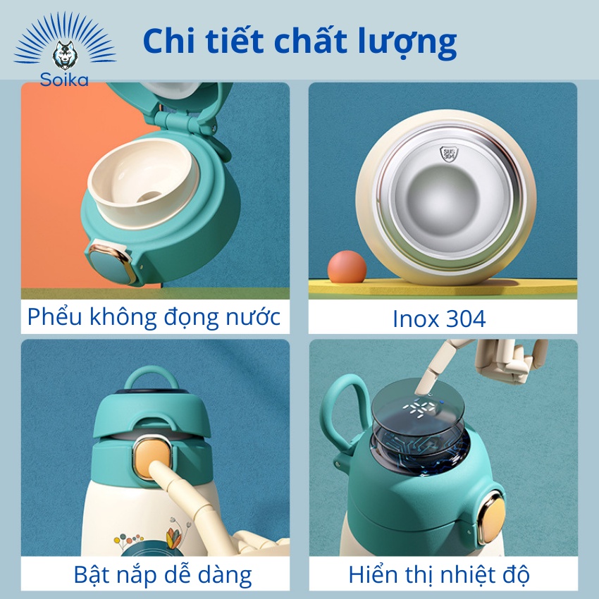 Bình Giữ Nhiệt Cute SOIKA ST02420 Inox 304 420ml