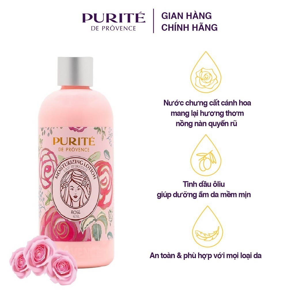 Sữa Dưỡng Thể PURITE PROVENCE Chiết Xuất Hương Hoa, Sữa dưỡng thể trắng da Purite By Provence 250ml