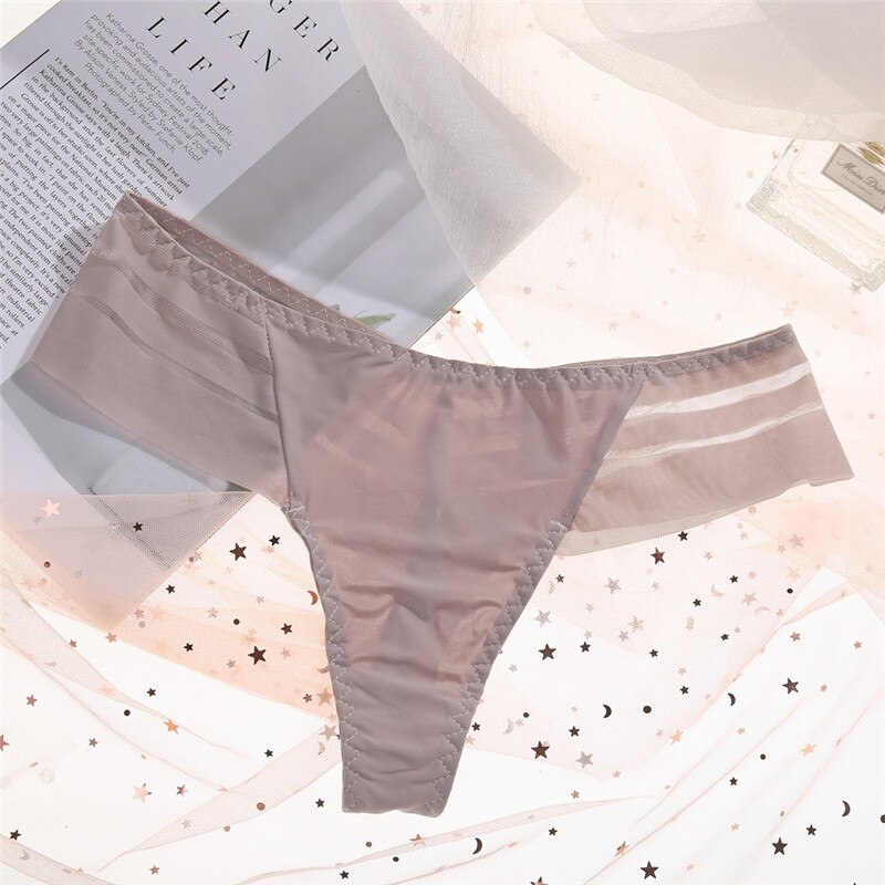 Quần lót TAKETALK vải cotton không đường may phối ren trong suốt quyến rũ cho nữ