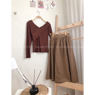 Set len tăm kèm chân váy chất đẹp