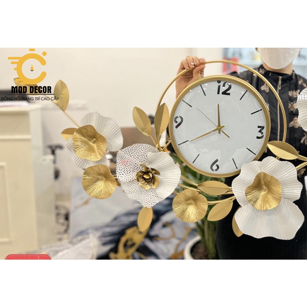Đồng Hồ Treo Tường Trang Trí decor cành hoa mai sang trọng 2106X