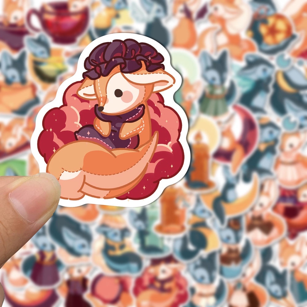 Set 50 Miếng Dán Chống Nước Họa Tiết graffiti Phong Cách Trung Hoa Dễ Thương Trang Trí Điện Thoại / Sổ Tay / Vali