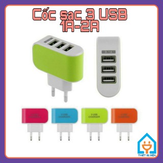 CỐC SẠC 3 USB - CỦ SẠC 3 USB, 3 CỔNG USB - 1A, 2A