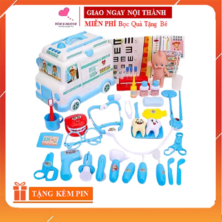 Đồ Chơi Bác Sĩ Xe Cứu Thương Có Đèn Nhạc Cho Bé Trai Bé Gái