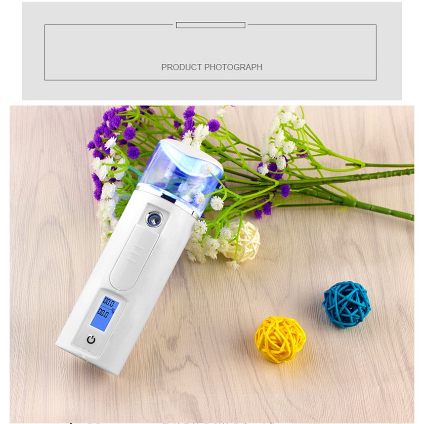 [Hàng mới về] Máy phun dưỡng ẩm kiểm tra da 3 trong 1 sạc tiện lợi