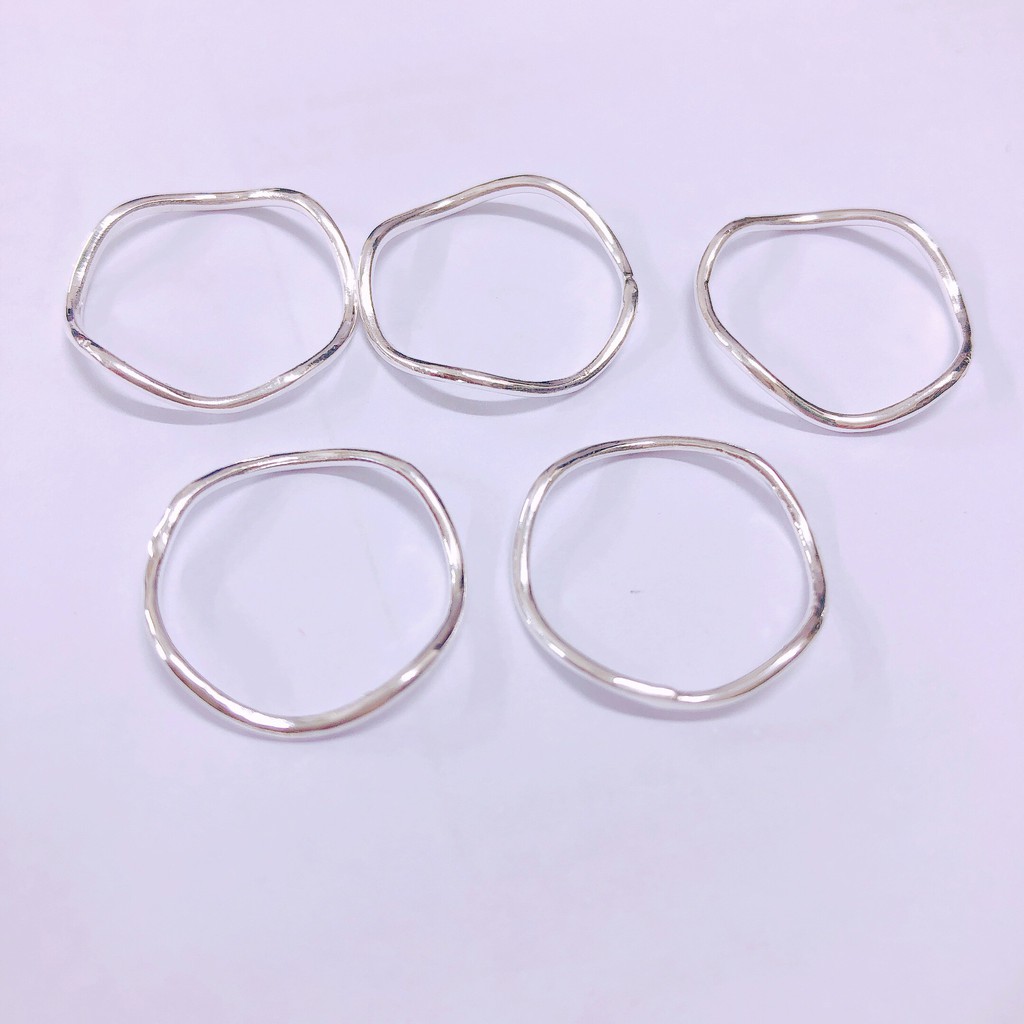 Nhẫn nữ bạc dạng sóng trơn ảnh chụp thật - nhẫn bạc bibi silver