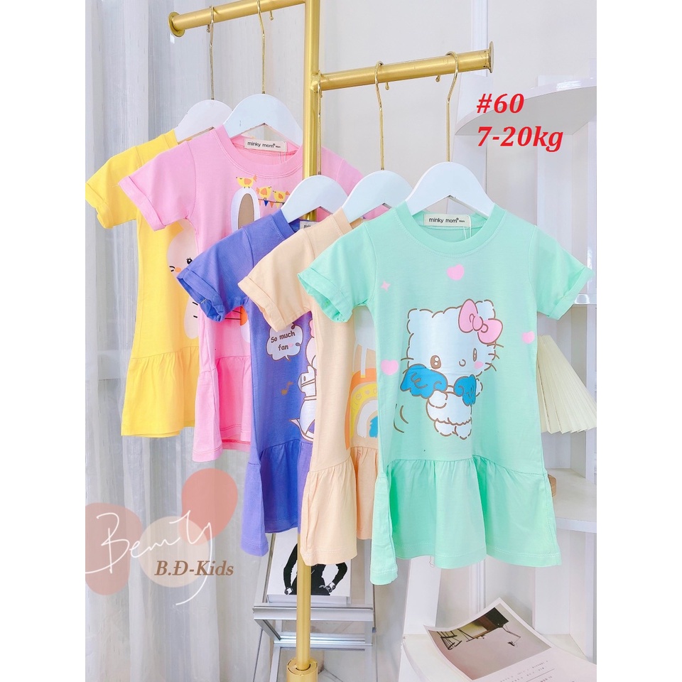 Đầm minky mom hình siêu cưng size 7-20kg