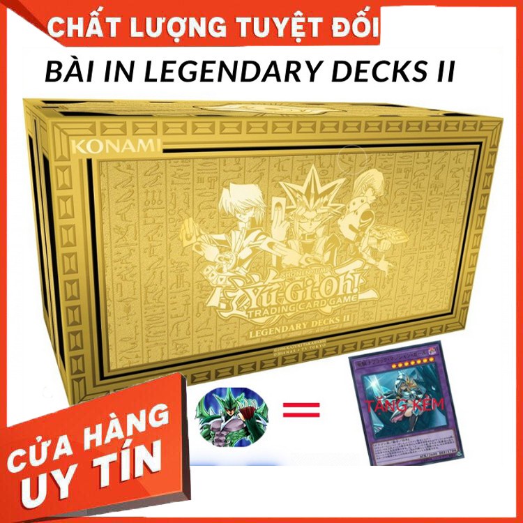 Bộ bài in giá rẻ Legendary Decks II (135 lá - 3 Deck) - Không Hộp (Tặng kèm 1 lá bài real của Yugi)