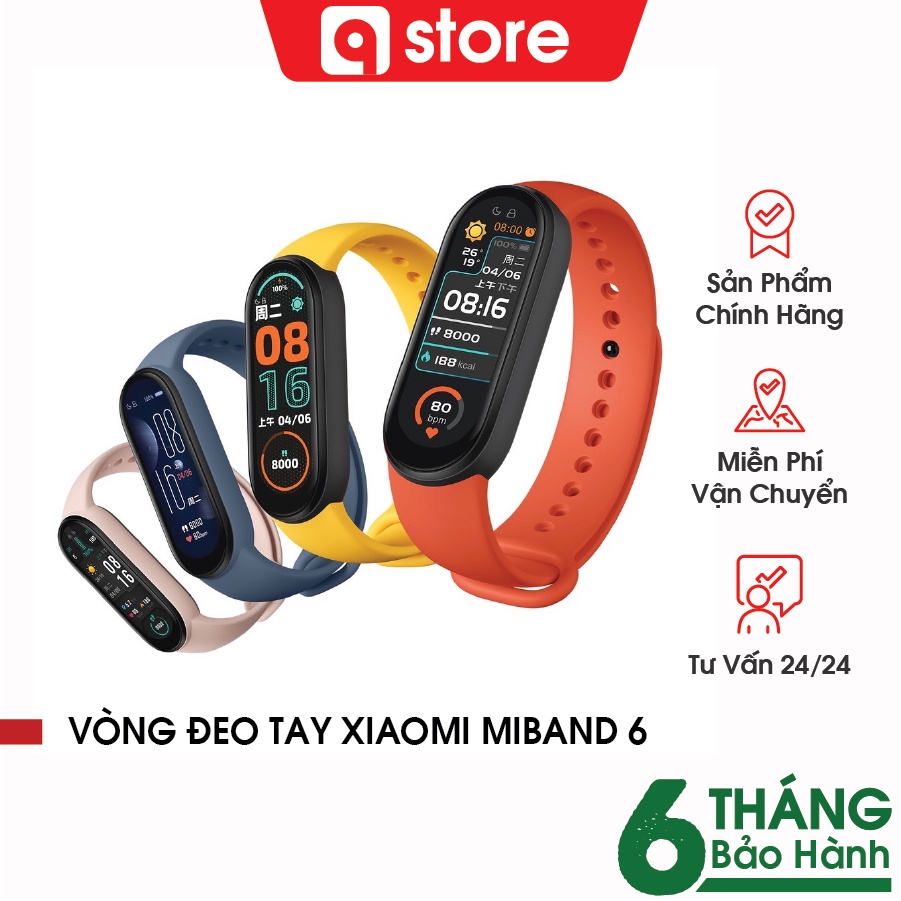 [Chính Hãng] Đồng hồ thông minh Xiaomi Mi Band 6, Vòng đeo tay Miband 6 theo dõi sức khỏe, luyện tập Chính Hãng Giá Rẻ