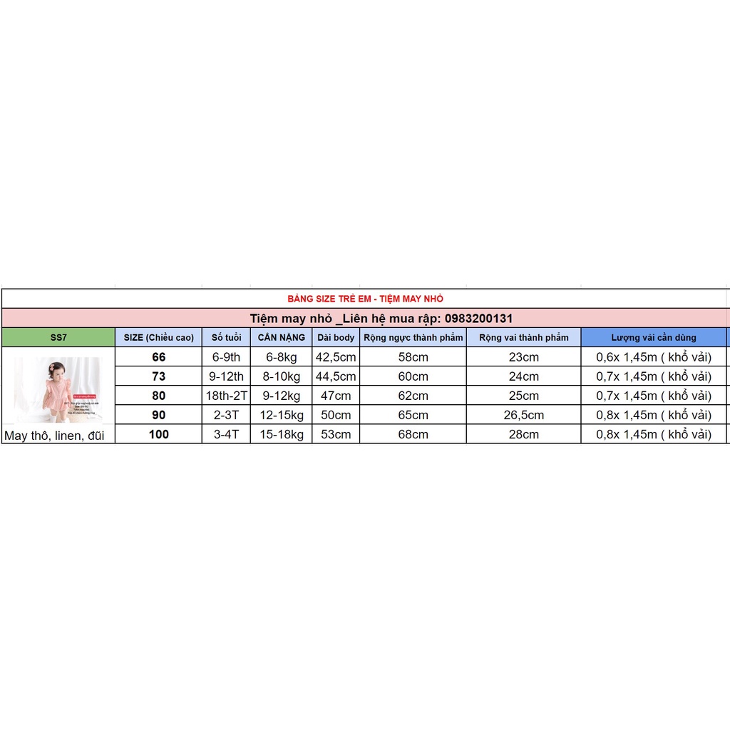 SS7- Rập giấy may romper cánh tiên sơ sinh