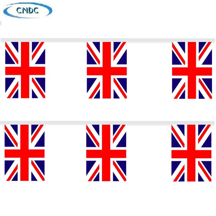 Dây cờ nước Anh (quốc kỳ Anh) - dài 13m (38 lá cờ KT 21x14cm - khoảng cách giữa các lá 20cm)