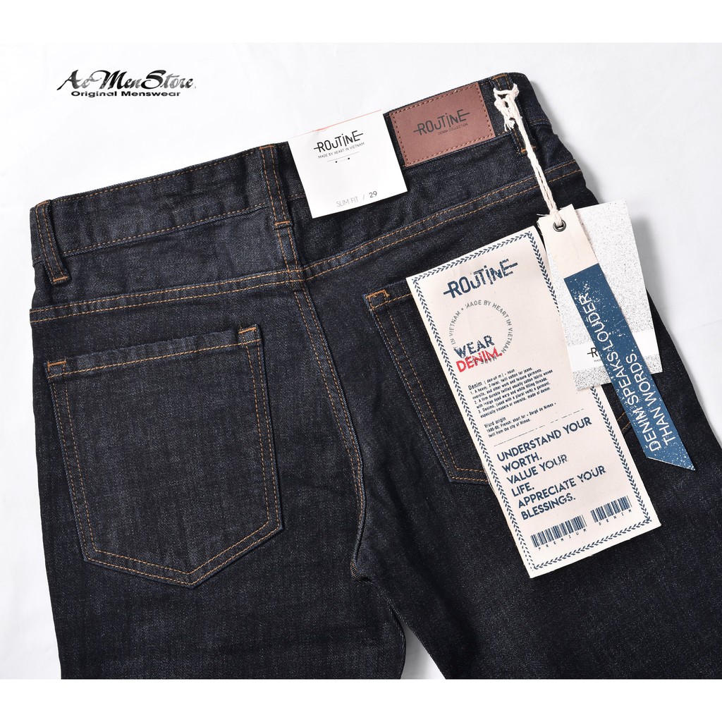 Quần jean nam đẹp dáng SlimFit chất jean tiêu cao cấp thời trang nam Routine