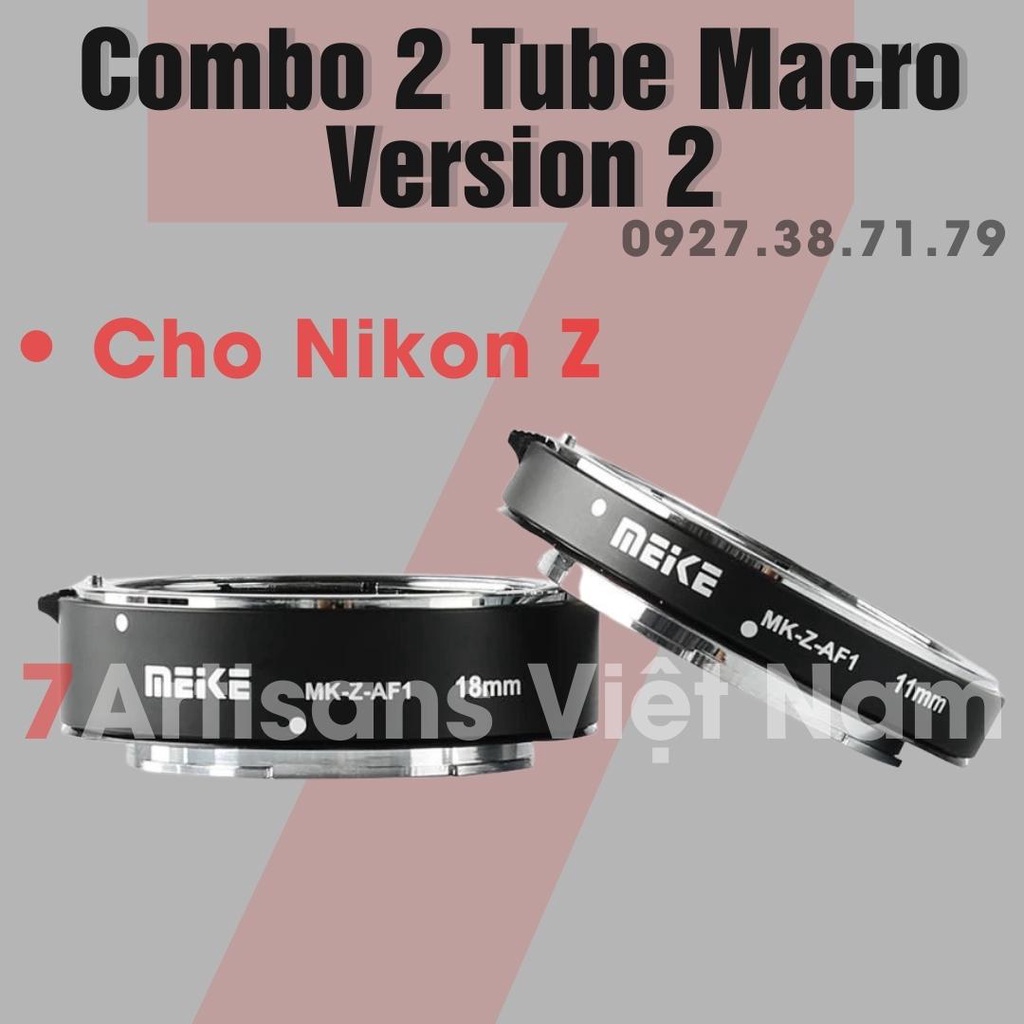 (CÓ SẴN) Combo 2 Tube Macro AF Meike MK-Z-AF1 và MK-RF-AF1 cho Nikon Z và Canon R - Ngàm chụp Macro cho lens AF