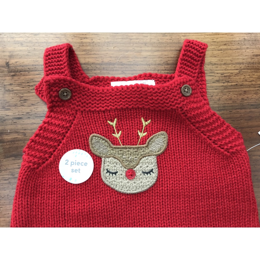 Yếm len FF màu đỏ tuần lộc