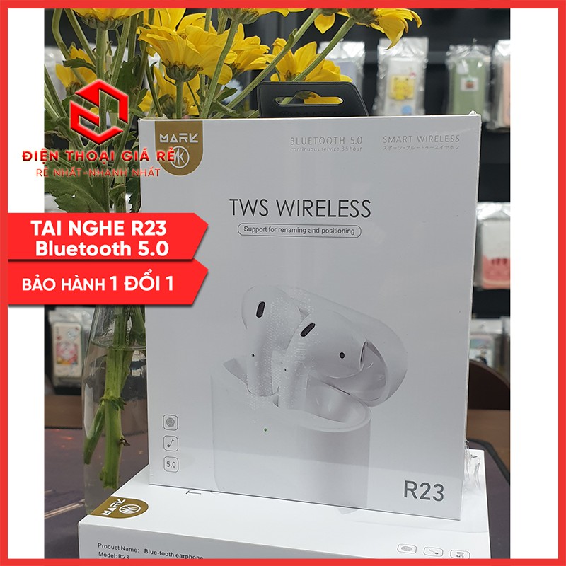 Tai Nghe Bluetooth True Wireless Stereo (TWS) R23 MARK -  [Phụ kiện chính hãng, giá rẻ - Bảo hành 1 đổi 1]