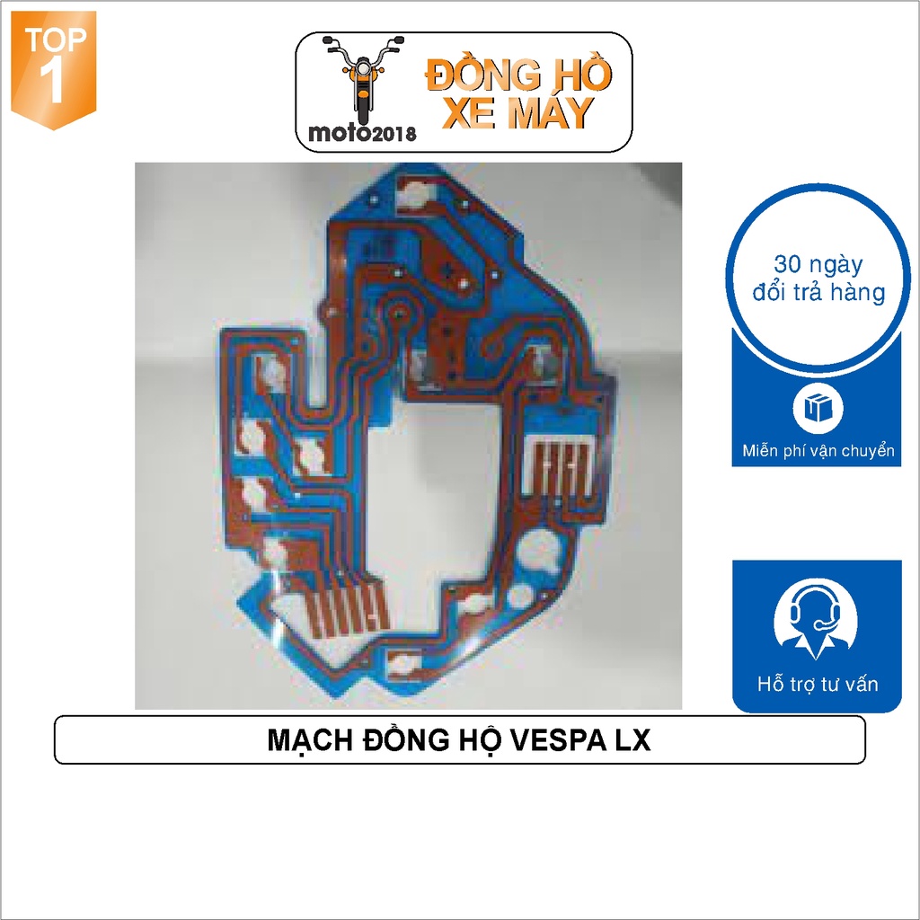 Mạch đồng hồ cho xe Vespa LX - Bảng mạch đồng hồ xe máy Vespa LX - SPA-8530