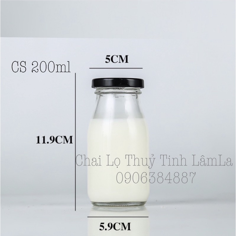 Chai Thuỷ Tinh Đựng Sữa 200ml - 250ml Nắp Thiếc | BigBuy360 - bigbuy360.vn