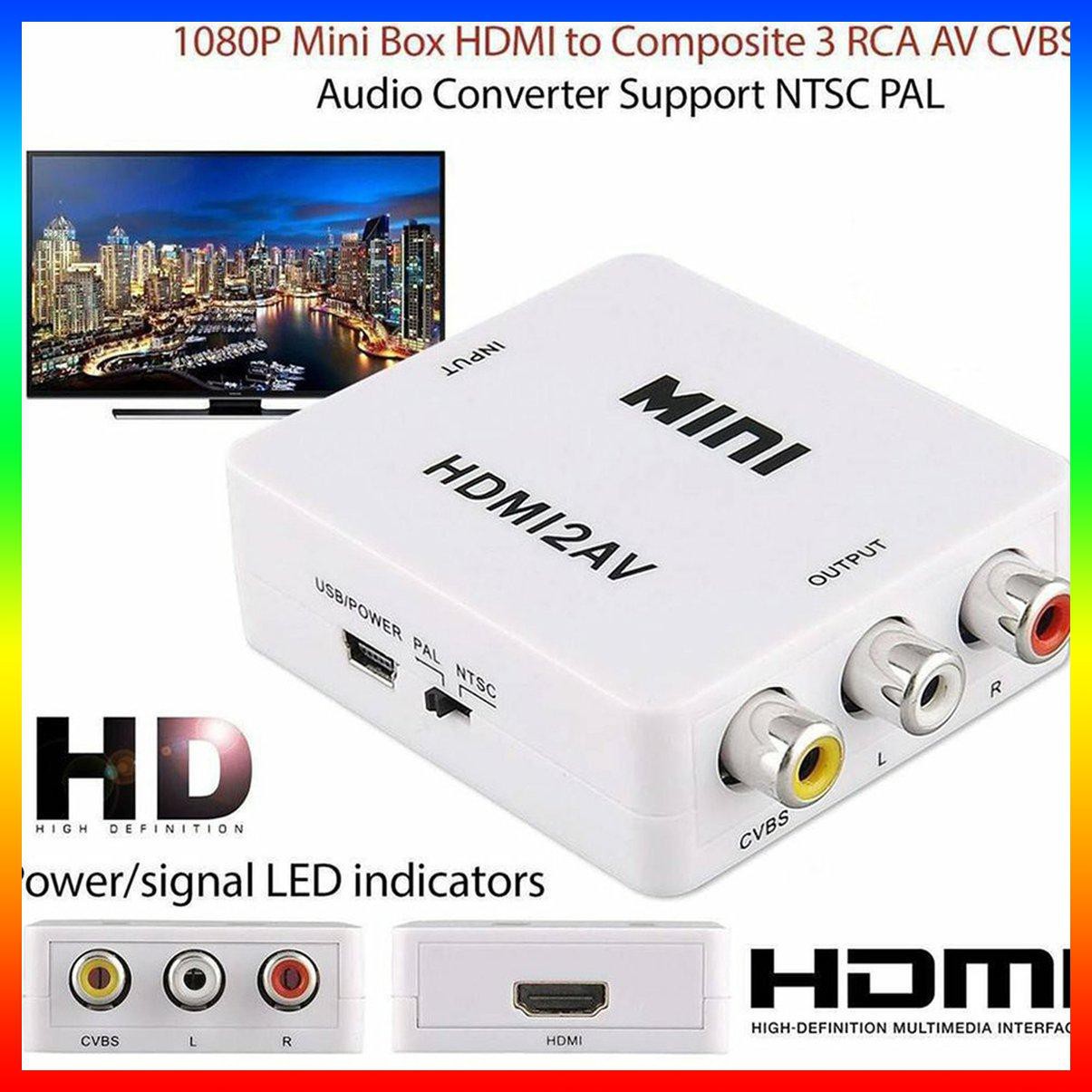 1 Đầu Chuyển Đổi Av Cvbs Rca Sang Hdmi Video 720 / 1080p