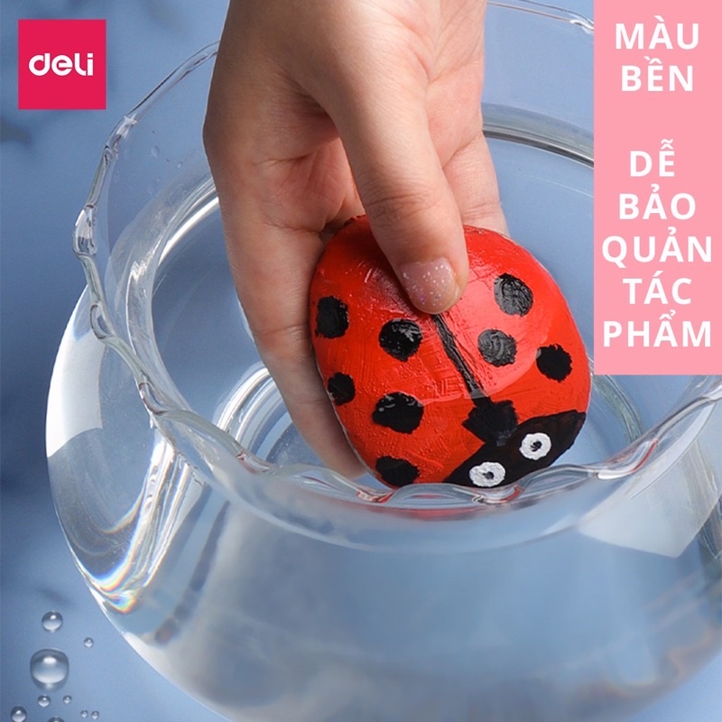 Màu Acrylic chuyên nghiệp Deli - 12/18/24 màu - 73856/73857/73858