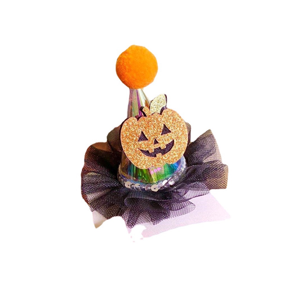 Kẹp Tóc Hình Nón Halloween Có Đèn Led Phát Sáng Dành Cho Trẻ Em