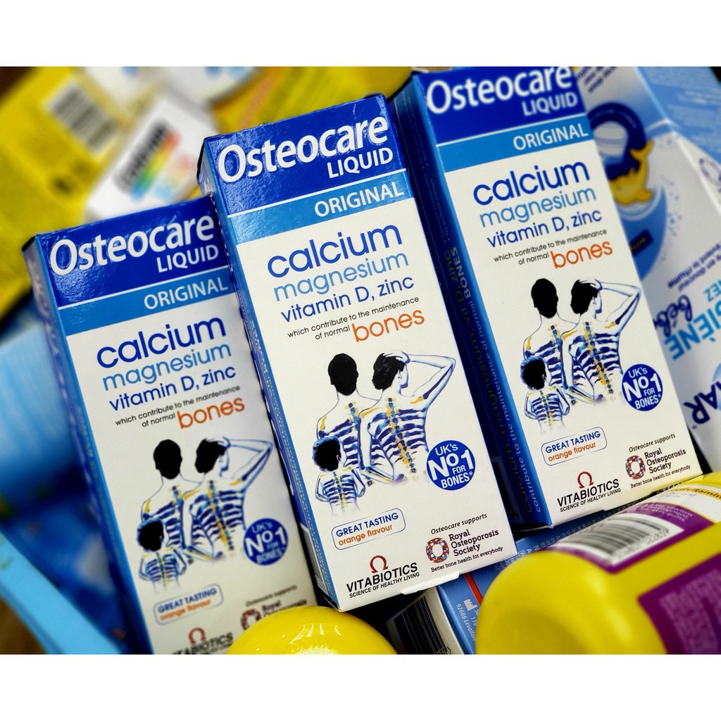 Canxi nước Osteocare Original Liquid, Anh (200ml) bổ sung canxi và d3 cho bé 3 tuổi đến 10 tuổi, người lớn và bà bầu
