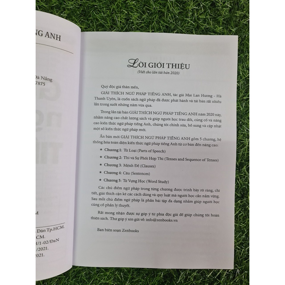 Sách Giải Thích Ngữ Pháp Tiếng Anh Mai Lan Hương kèm Bài tập & Đáp án