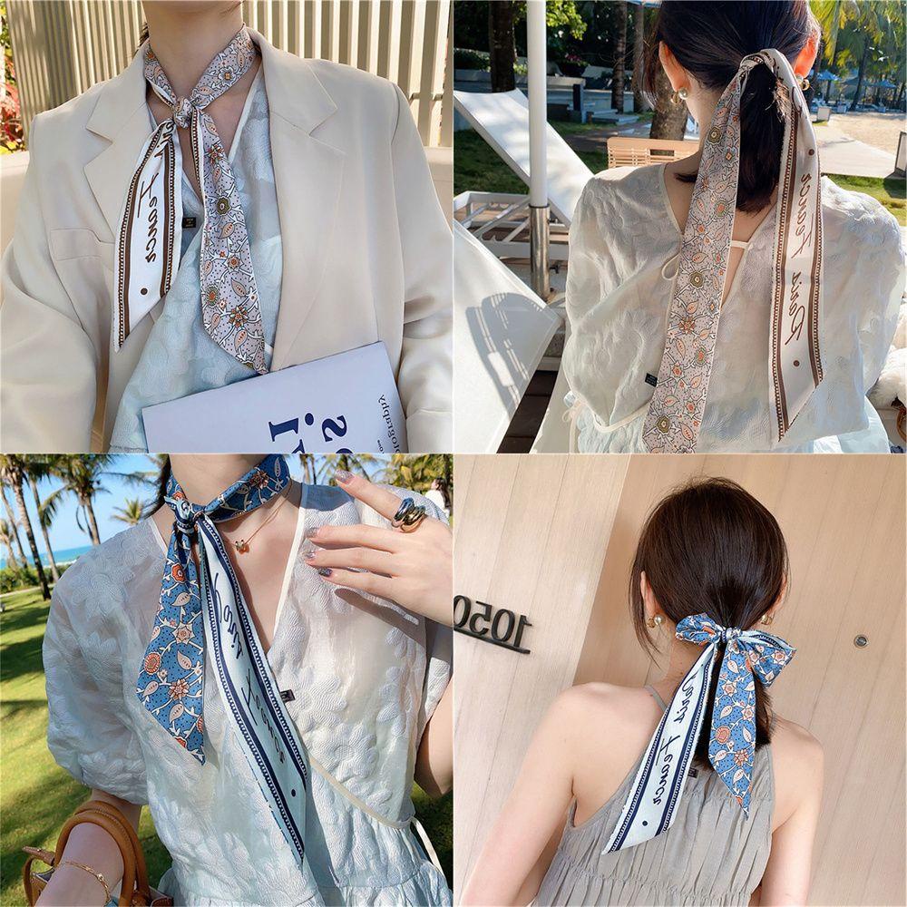 Băng Đô Cài Tóc Bằng Lụa Satin In Họa Tiết Trái Cây Thời Trang