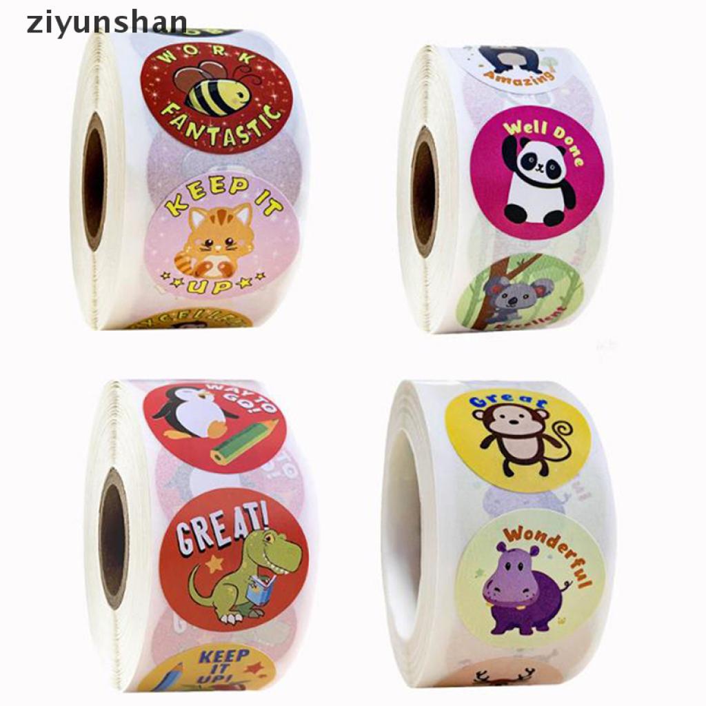 Cuộn 500 Miếng Dán Khen Thưởng Hình Động Vật Hoạt Hình Dễ Thương Cho Bé