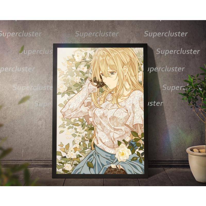 Tranh Vải Bạt Treo Tường In Hình Nhân Vật Anime Violet Evergarden Trang Trí Nhà Cửa
