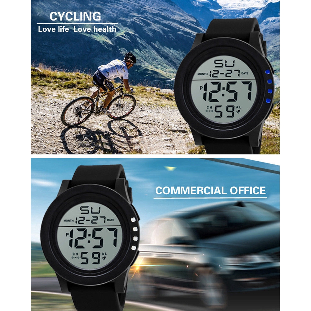 Đồng hồ điện tử dây cao su chống thấm nước kiểu dáng thể thao