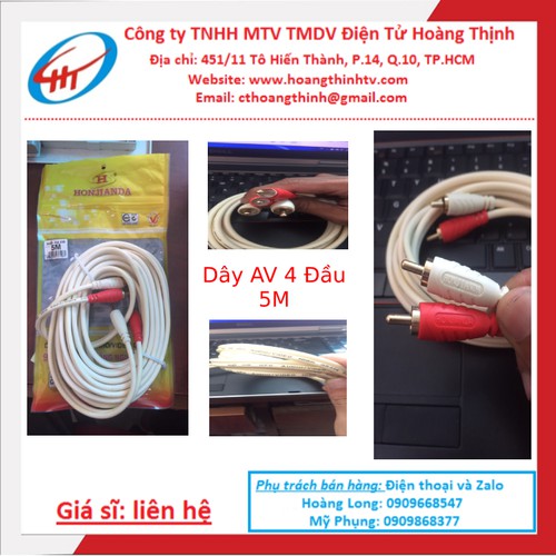 DÂY CÁP TÍN HIỆU  AV AUDIO 4 ĐẦU 5M ĐỒNG NGUYÊN CHẤT ,CHUẨN CHẤT LƯỢNG ÂM THANH ,ĐỔI MỚI NGAY KHI BỊ LỖI
