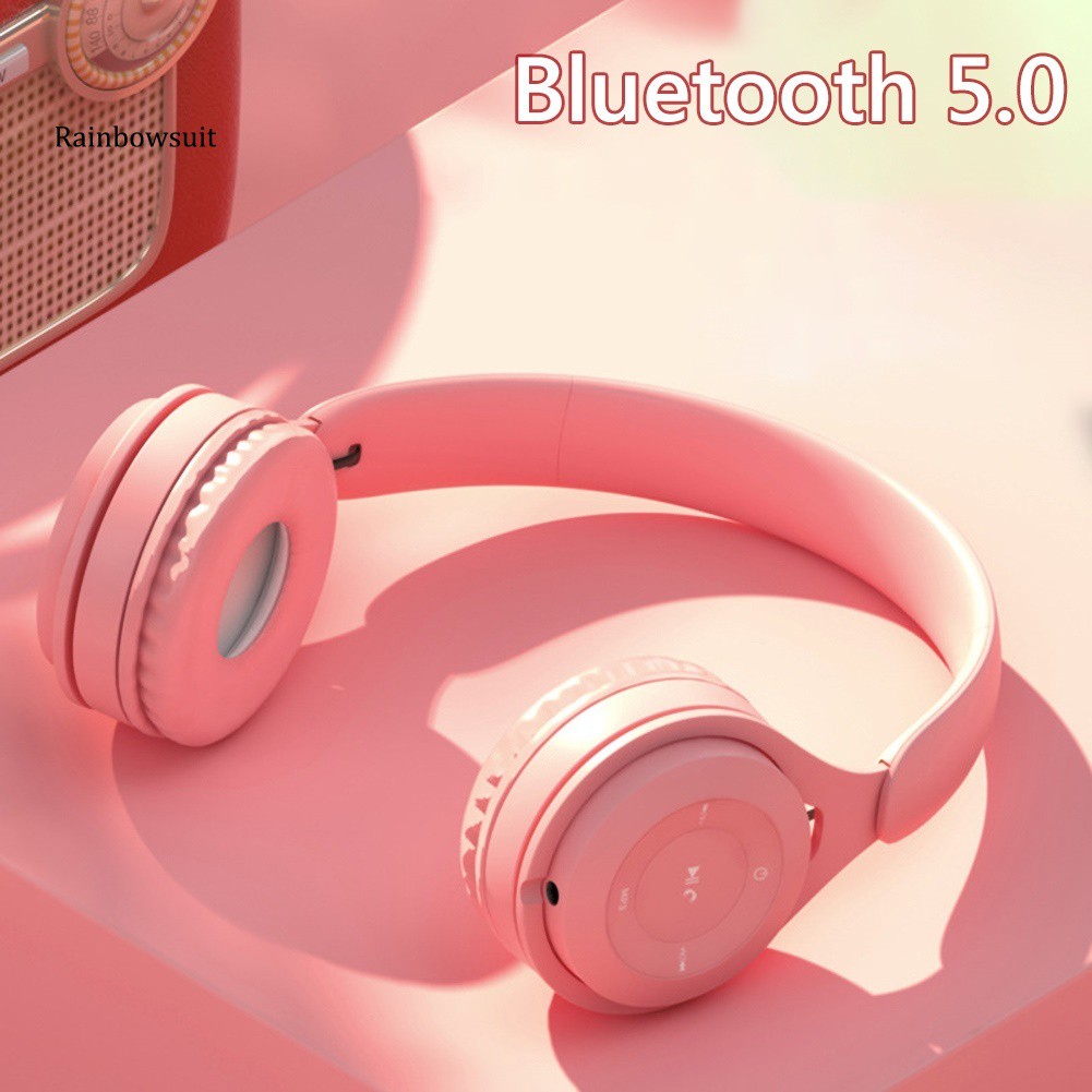 Tai nghe chụp tai bluetooth không dây âm thanh Hifi 6 màu macaron tuỳ chọn