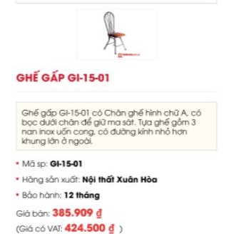 Ghế gấp XUÂN HÒA _ HÒA PHÁT Thanh lý 80%. SIÊU KHỎE + SIÊU TIẾT KIỆM