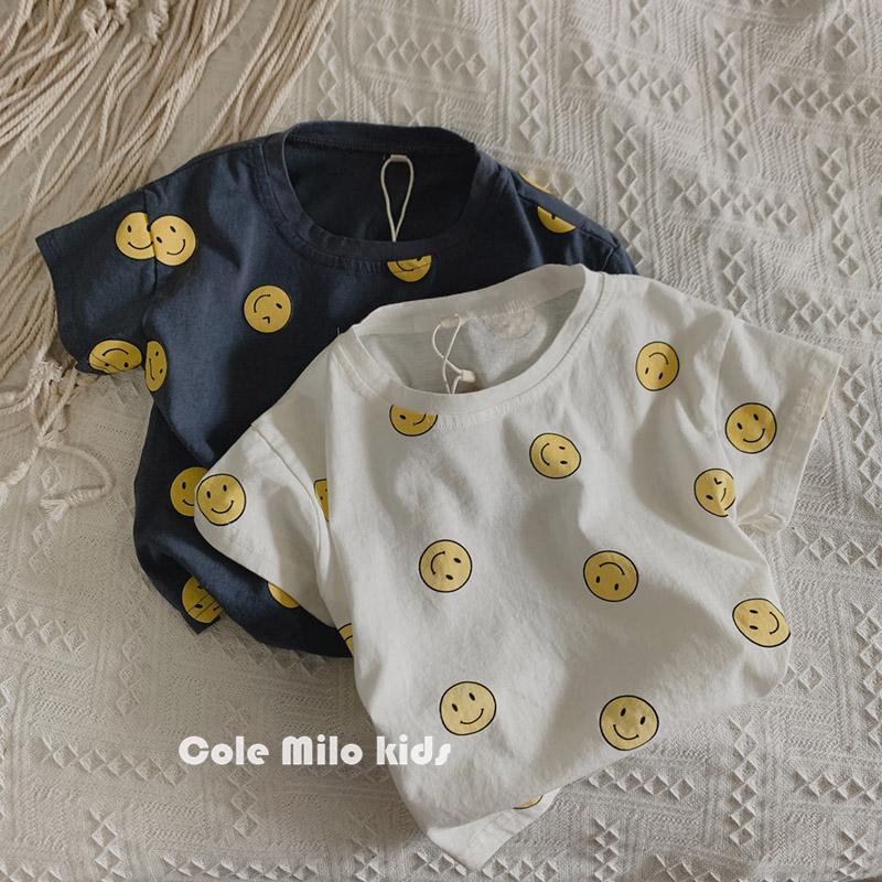 Áo Thun Tay Ngắn Dáng Rộng In Hình Mặt Cười Phong Cách Hàn Quốc Thời Trang Mùa Hè Mới