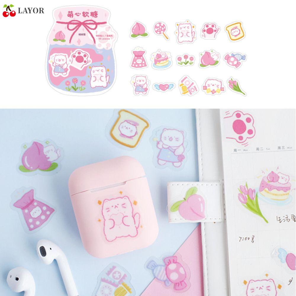 Bộ 45 Miếng Dán Trang Trí Sổ Tay/Nhật Ký Hình Động Vật Dễ Thương DIY