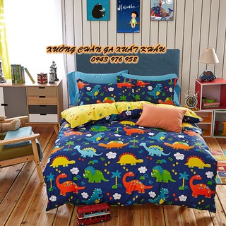 Set chăn ga poly cotton khủng long mẫu mới về