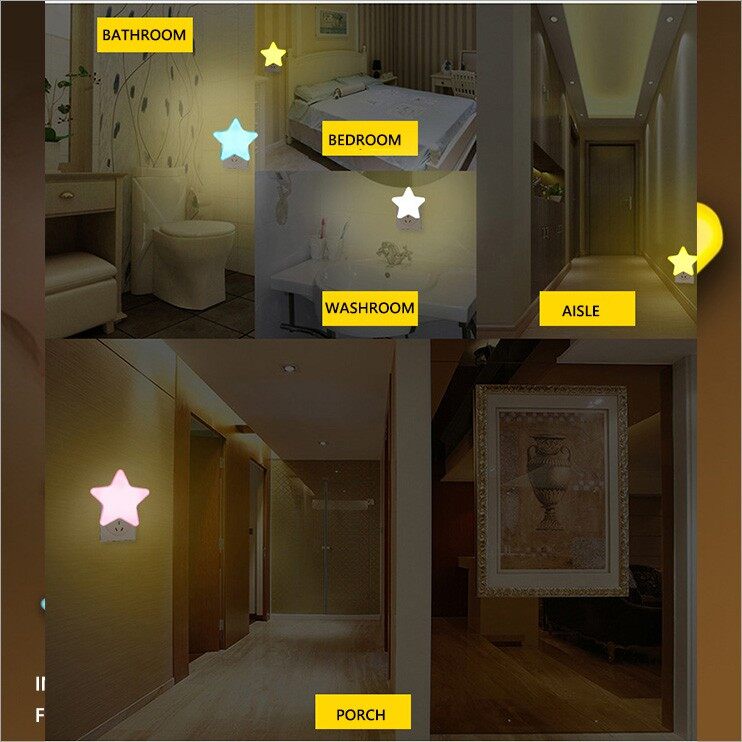 Đèn Ngủ Bóng LED Cảm Biến Thông Minh Hình Ngôi Sao Năm Cánh Dễ Thương Điều Khiển Từ Xa Tiện Dụng Trang Trí Phòng Khách / Phòng Ngủ